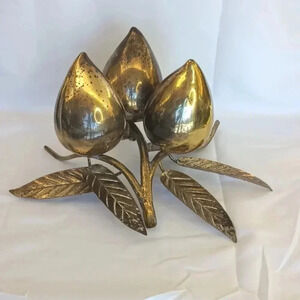 Vintage brass peaches Asian mythology